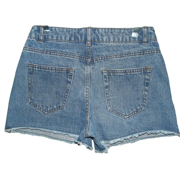 Forever21 Jean Shorts Womens Size 27 Stars &Stripes American Flag mid rise short - Picture 2 of 5